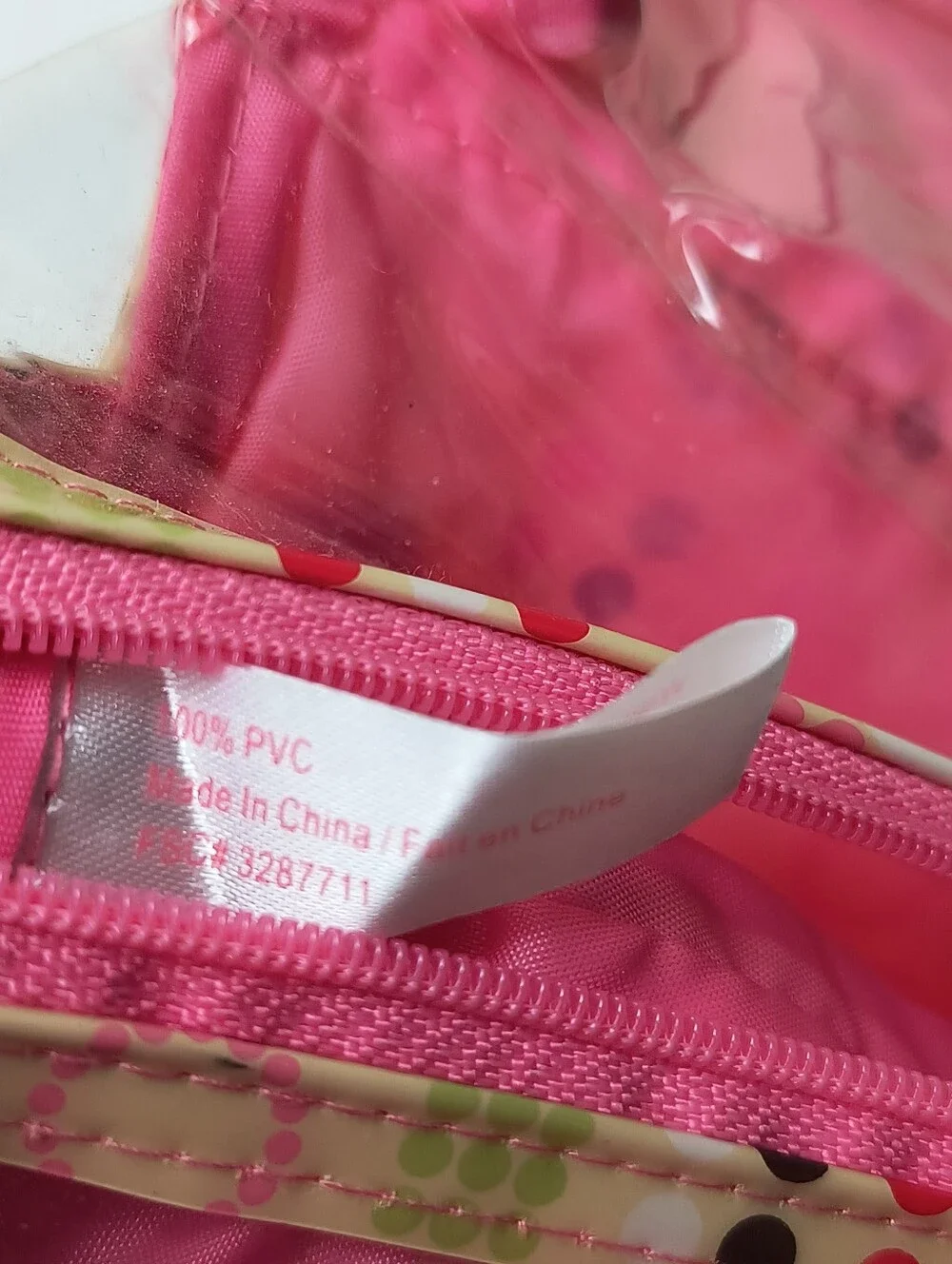 Bright Pink Multi-Dot Cosmetic Pouch with Zip
